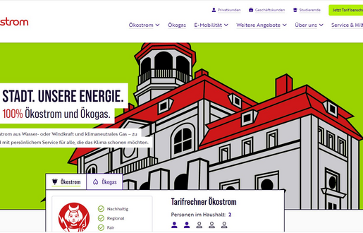 Screenshot Lünestrom Website