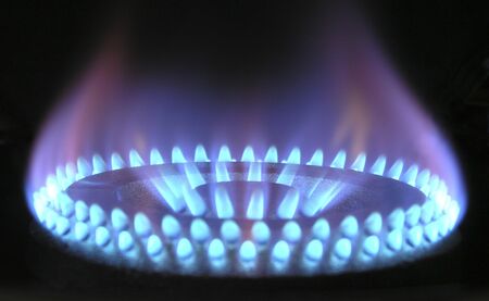 blaue Flamme eines Gasbrenners